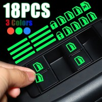 ১৮ টা দরকারি Sticker Luminous Automobile Interior Stickers Universal Car Windows Control Panel Decals Auto Door Window Lift Button Sticker