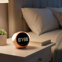 Mini Smart Design Alarm Clock Charging Voice Control Night Light Ring Sound Alarm Clock