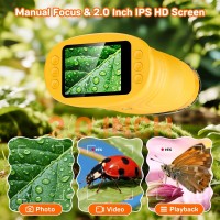 Toddlers Educational Digital Electron Microscope 1000X Magnification Mini Pocket Handheld LED Light Toys for Girls Boys Birthday