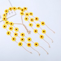 Vintage Daisy & Sunflower Floral Scrunchie Headband Set-Adjustable for Festival