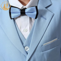 Nimble Best-Selling 100%Polyester Fashion Stripe Three Pcs Boys Tuxedo First Communion Boy Suit